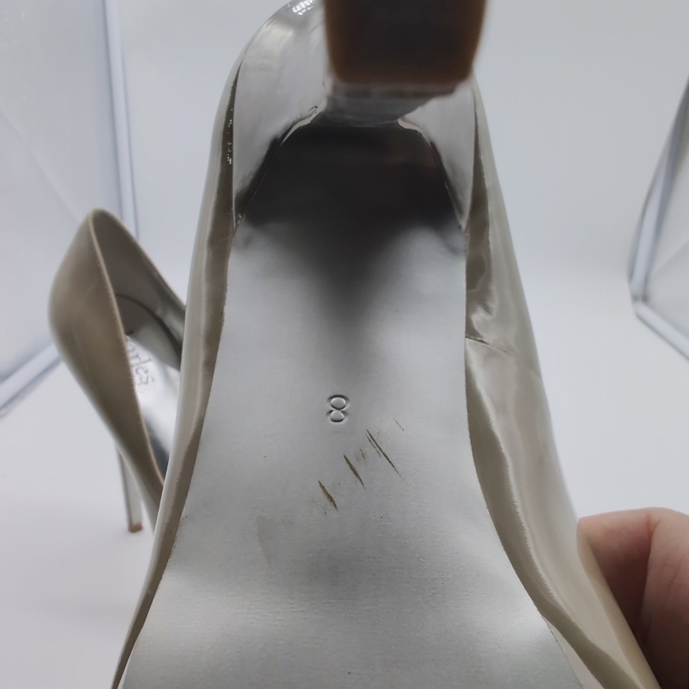 Elegant Taupe Pumps by Charles David Patent Leather Sz 8 - Picture 9 of 9